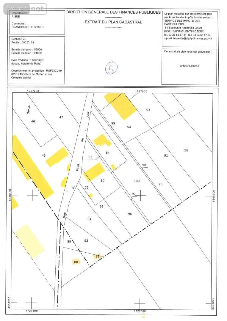 Terrain a batir a vendre Brancourt-le-Grand 02110 Aisne 720 m2  24000 euros