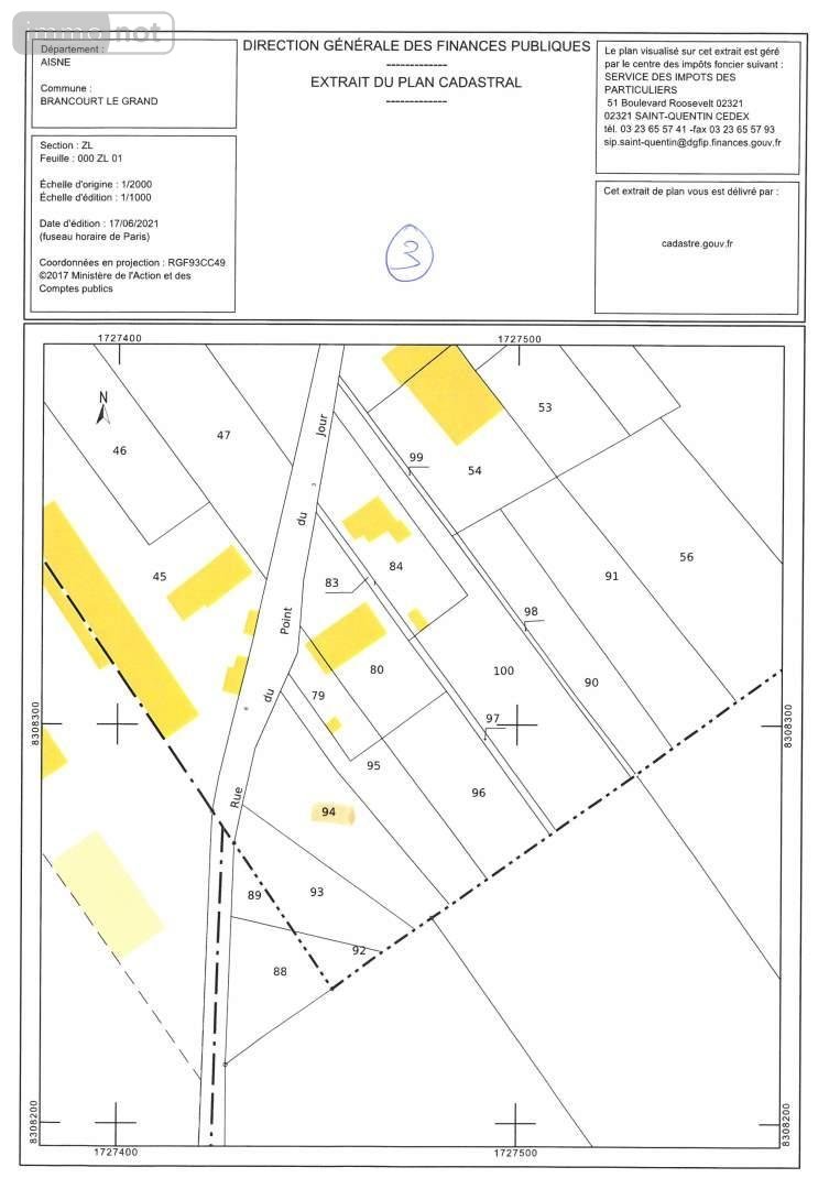 Terrain a batir a vendre Brancourt-le-Grand 02110 Aisne 1110 m2  37000 euros