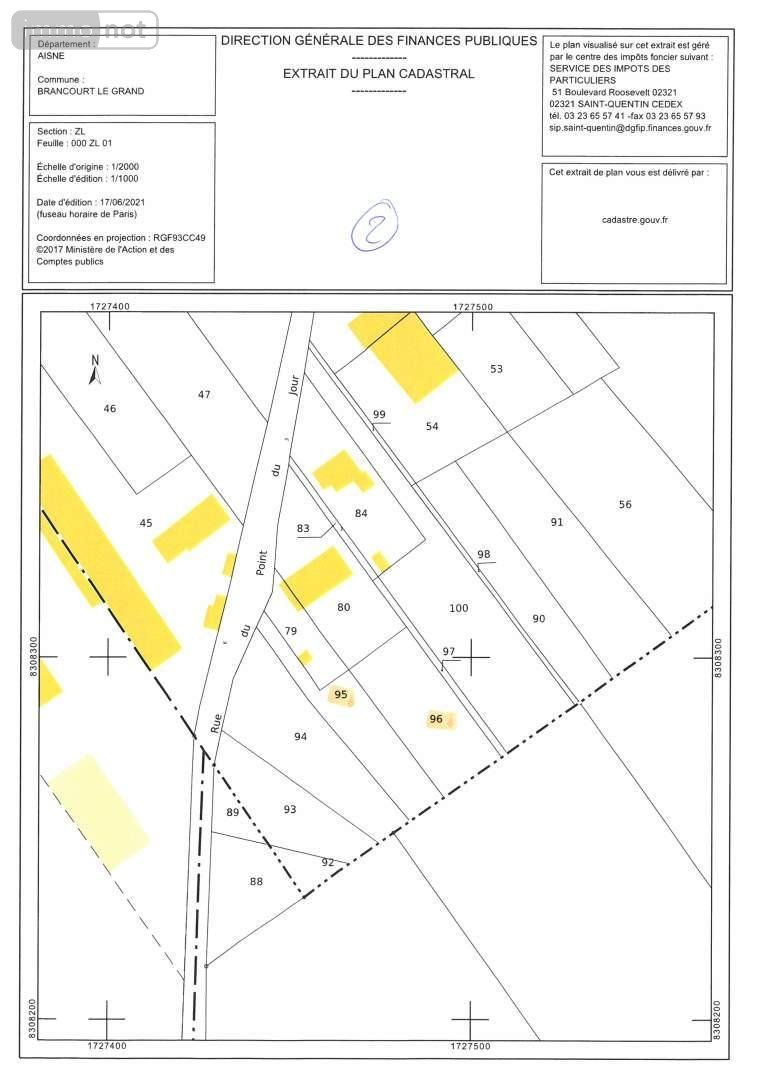 Terrain a batir a vendre Brancourt-le-Grand 02110 Aisne 1520 m2  60000 euros