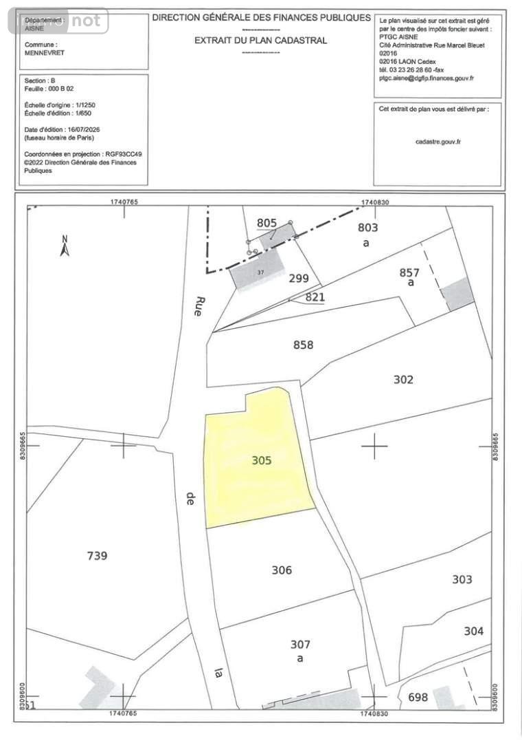 Terrain a batir a vendre Mennevret 02630 Aisne 757 m2  19400 euros