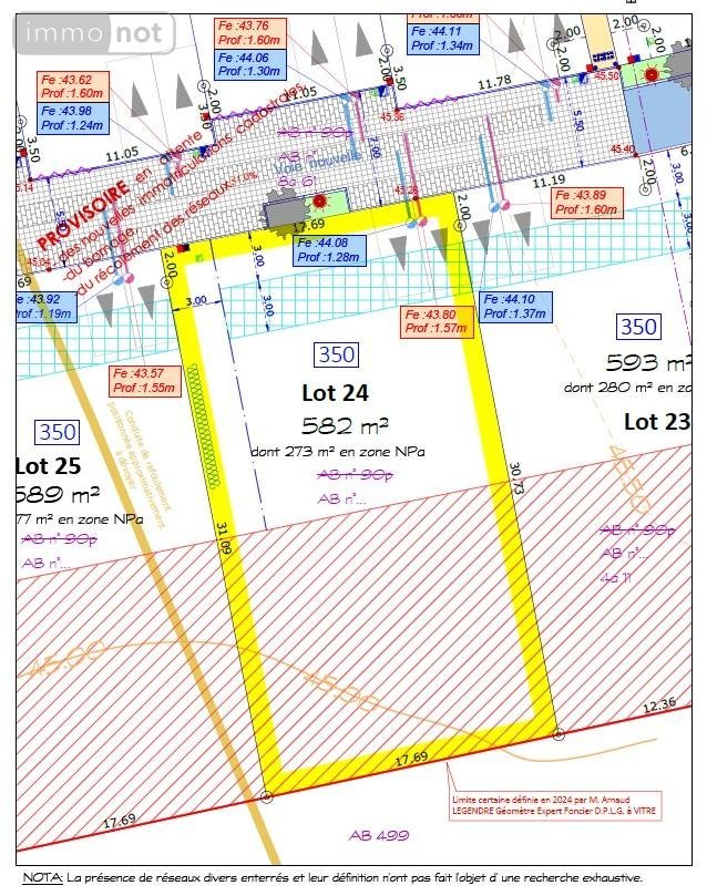 Terrain a batir a vendre Châteaubourg 35220 Ille-et-Vilaine 582 m2  151320 euros