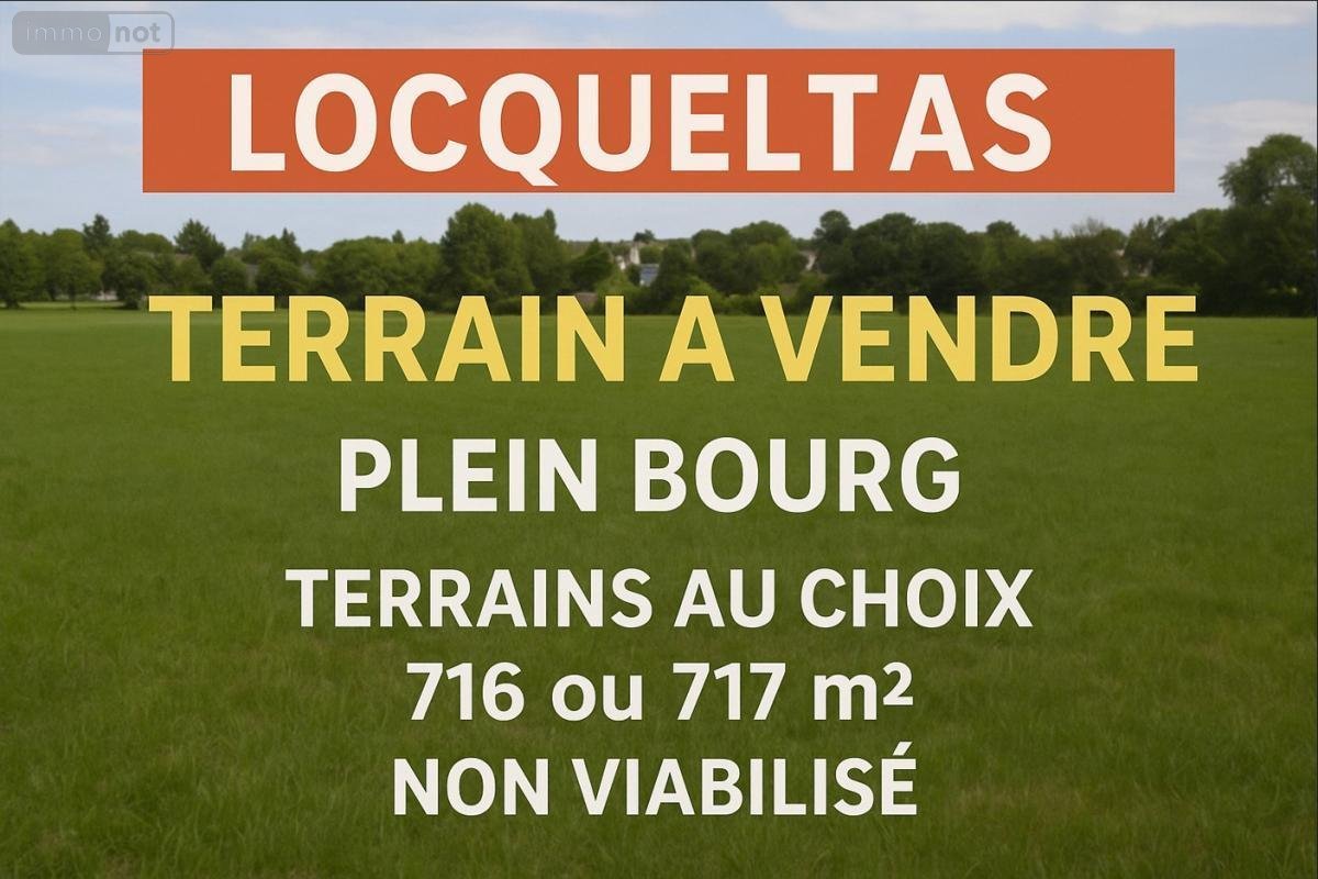 Terrain a batir a vendre Locqueltas 56390 Morbihan 716 m2  148430 euros