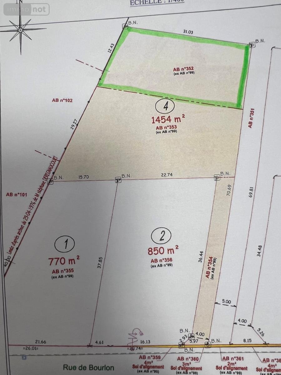 Terrain a batir a vendre Raillencourt-Sainte-Olle 59554 Nord 530 m2  61800 euros