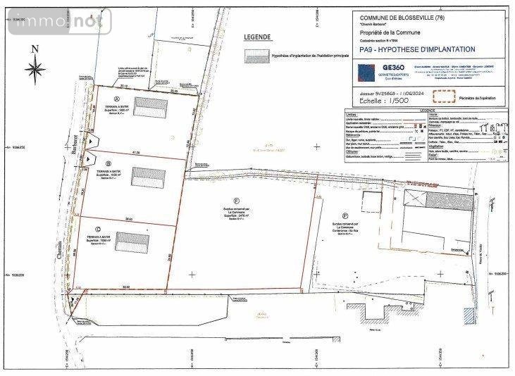 Terrain a batir a vendre Blosseville 76460 Seine-Maritime 1020 m2  54000 euros