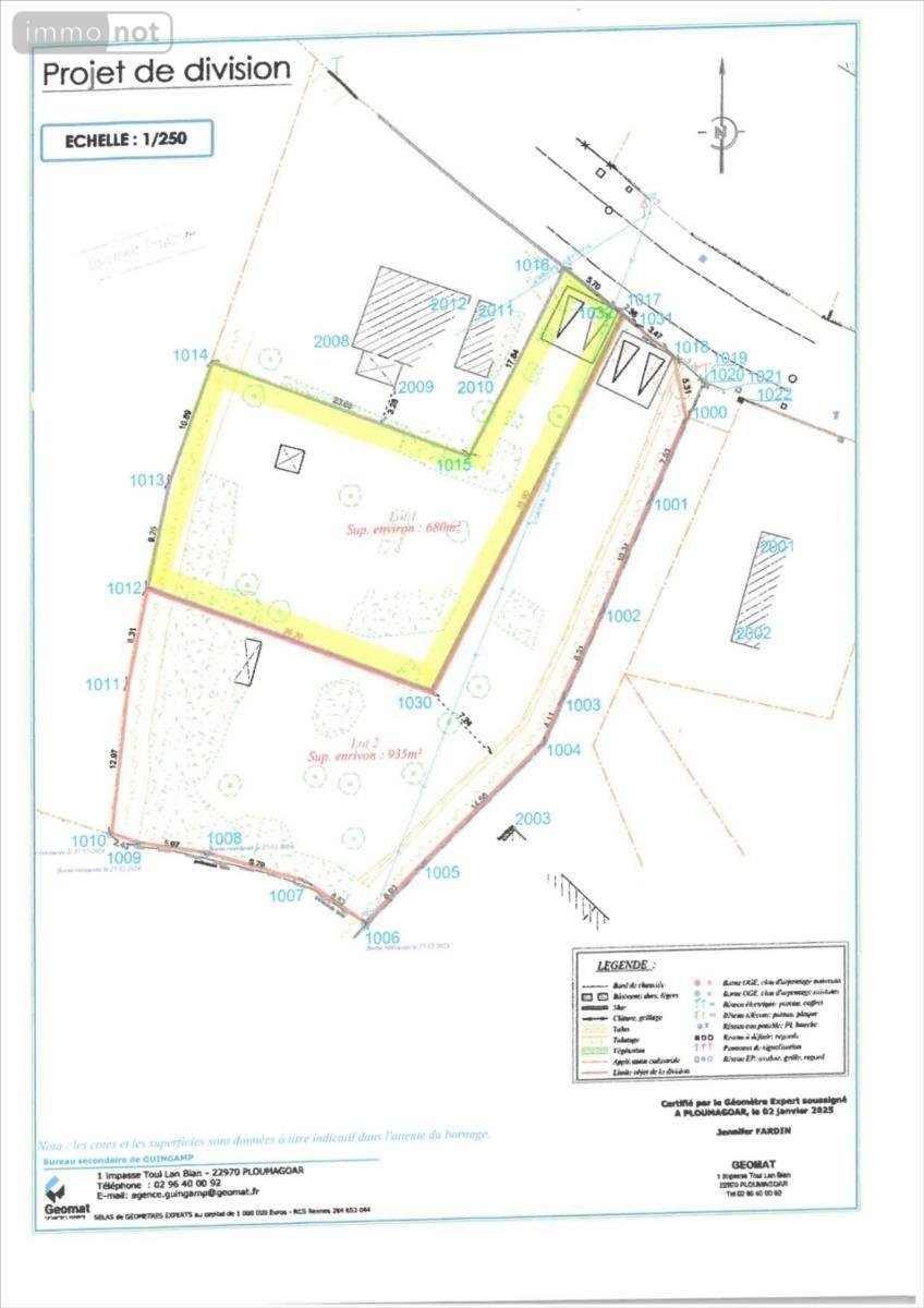 Terrain a batir a vendre Pleubian 22610 Côtes-d'Armor 680 m2  62790 euros