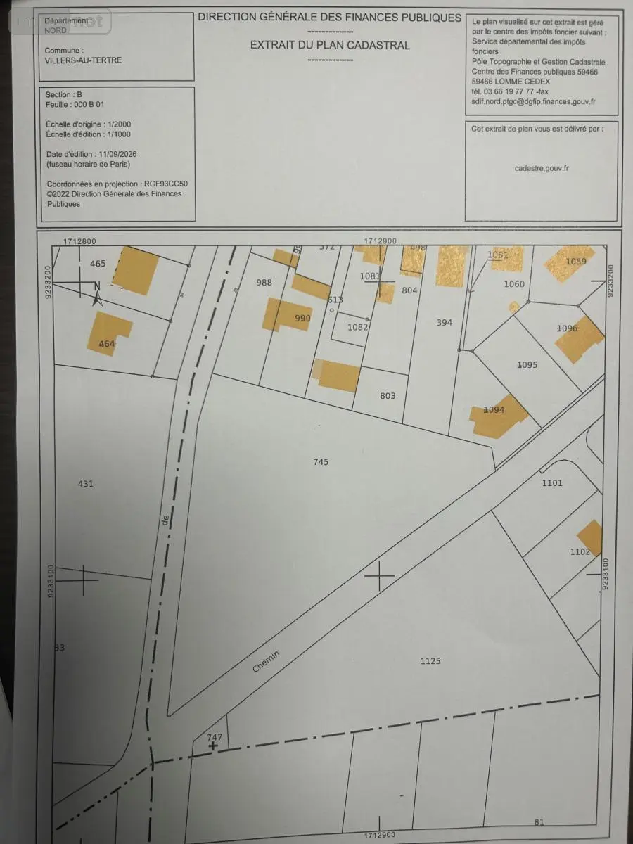 Terrain à bâtir en vente Villers-au-Tertre (59234)