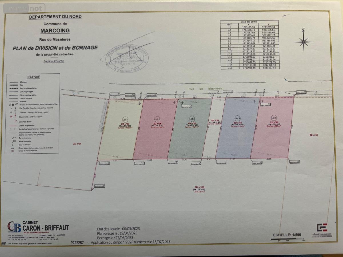 Terrain a batir a vendre Marcoing 59159 Nord 826 m2  49300 euros