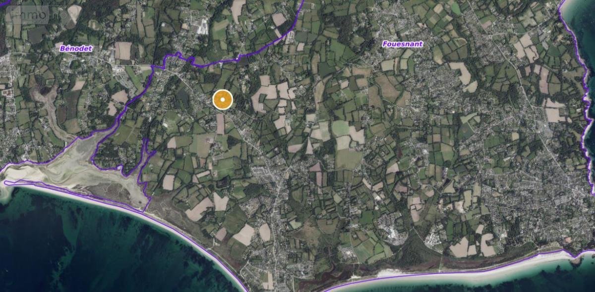 Terrain a batir a vendre Fouesnant 29170 Finistère 1107 m2  223150 euros