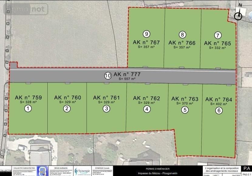 Terrain a batir a vendre Plougonvelin 29217 Finistère 357 m2  79000 euros