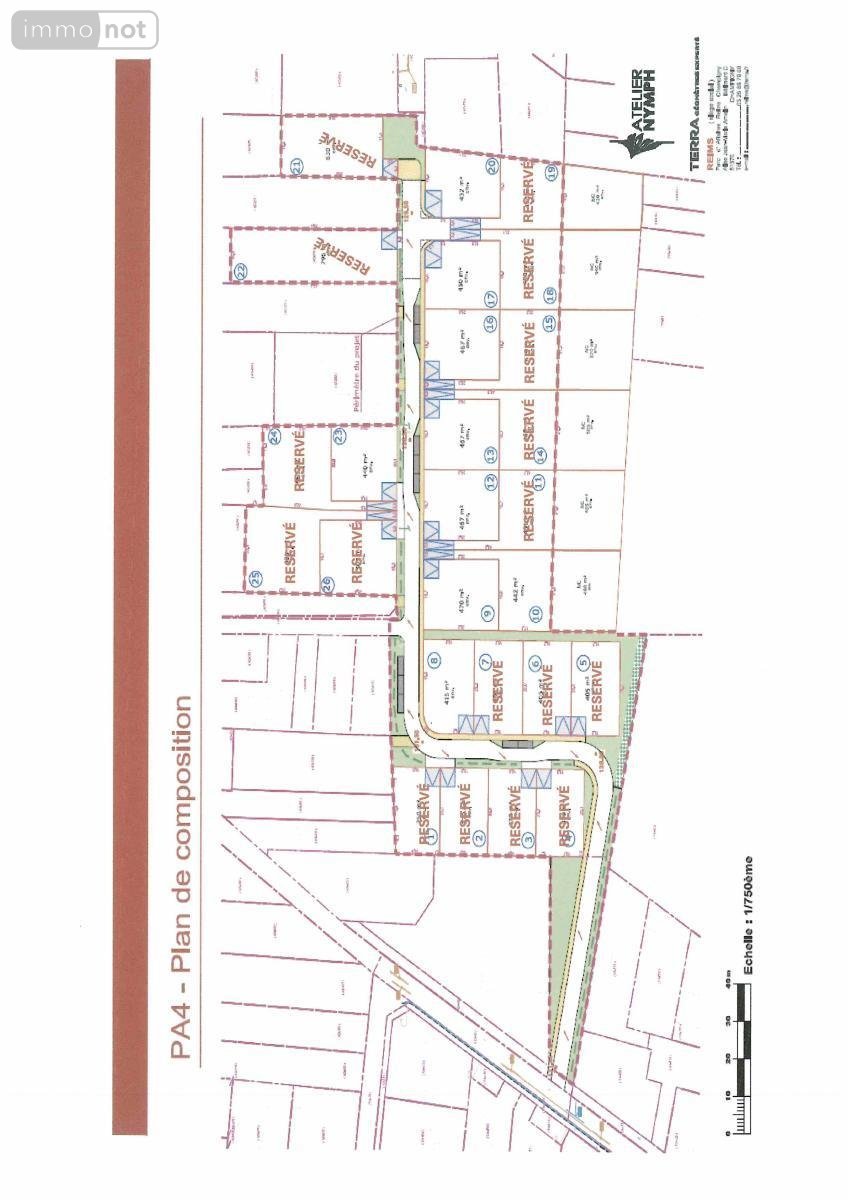 Terrain a batir a vendre Witry-lès-Reims 51420 Marne 350 m2  112000 euros