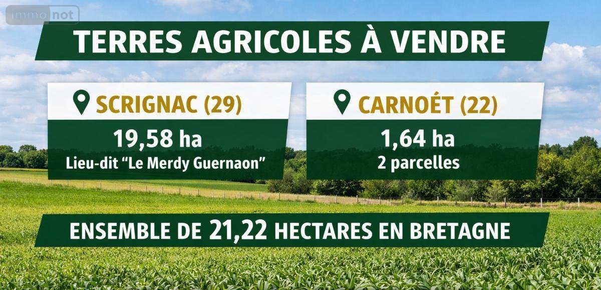 Terrains de loisirs bois etangs a vendre Scrignac 29640 Finistère 212246 m2  145450 euros