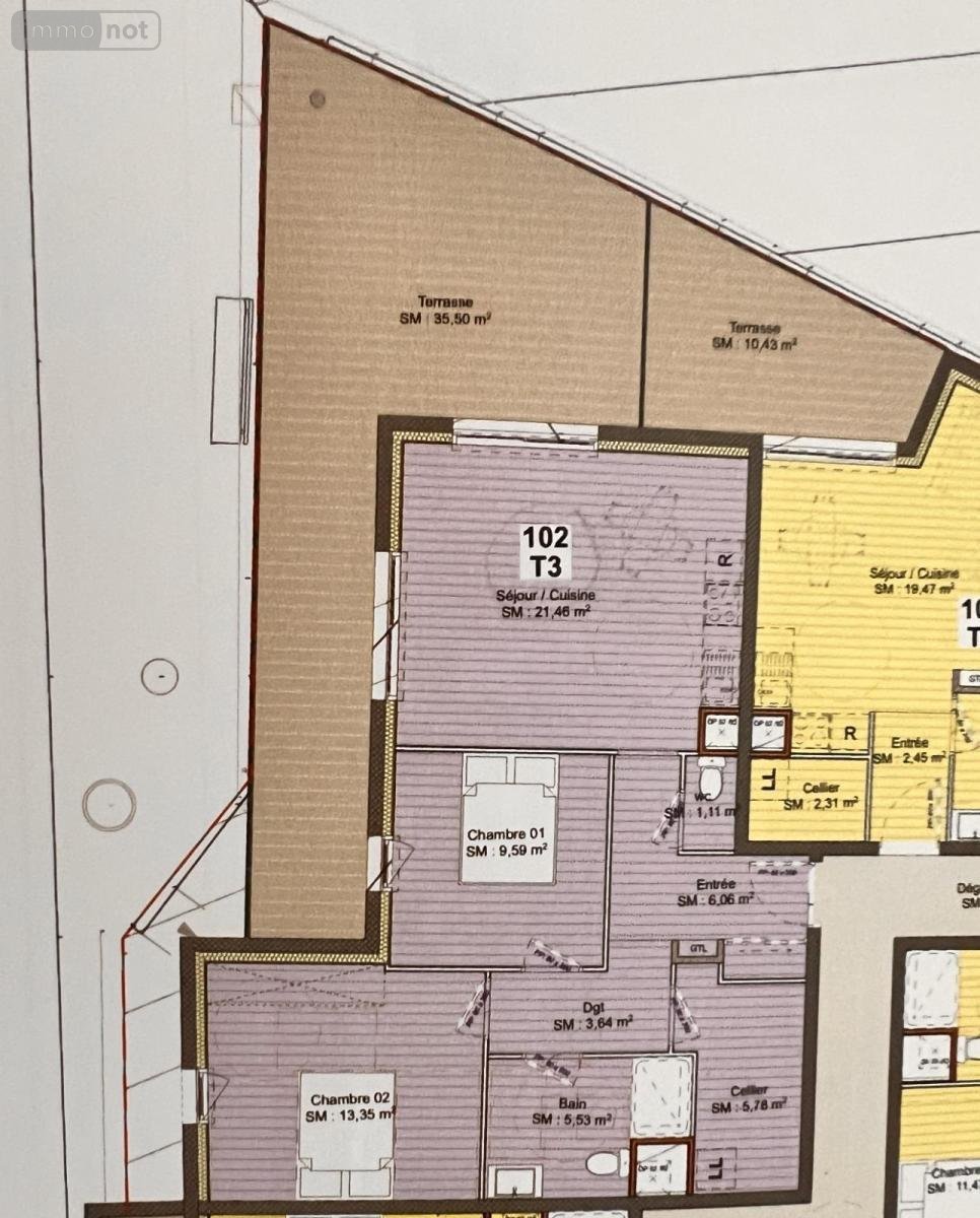 Appartement a vendre Guilers 29820 Finistère 64 m2 3 pièces 301400 euros