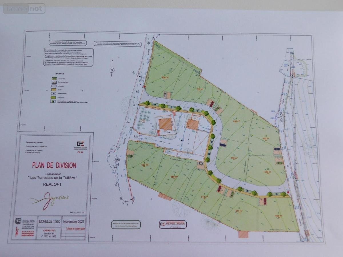Terrain a batir a vendre Jujurieux 01640 Ain 550 m2  85000 euros