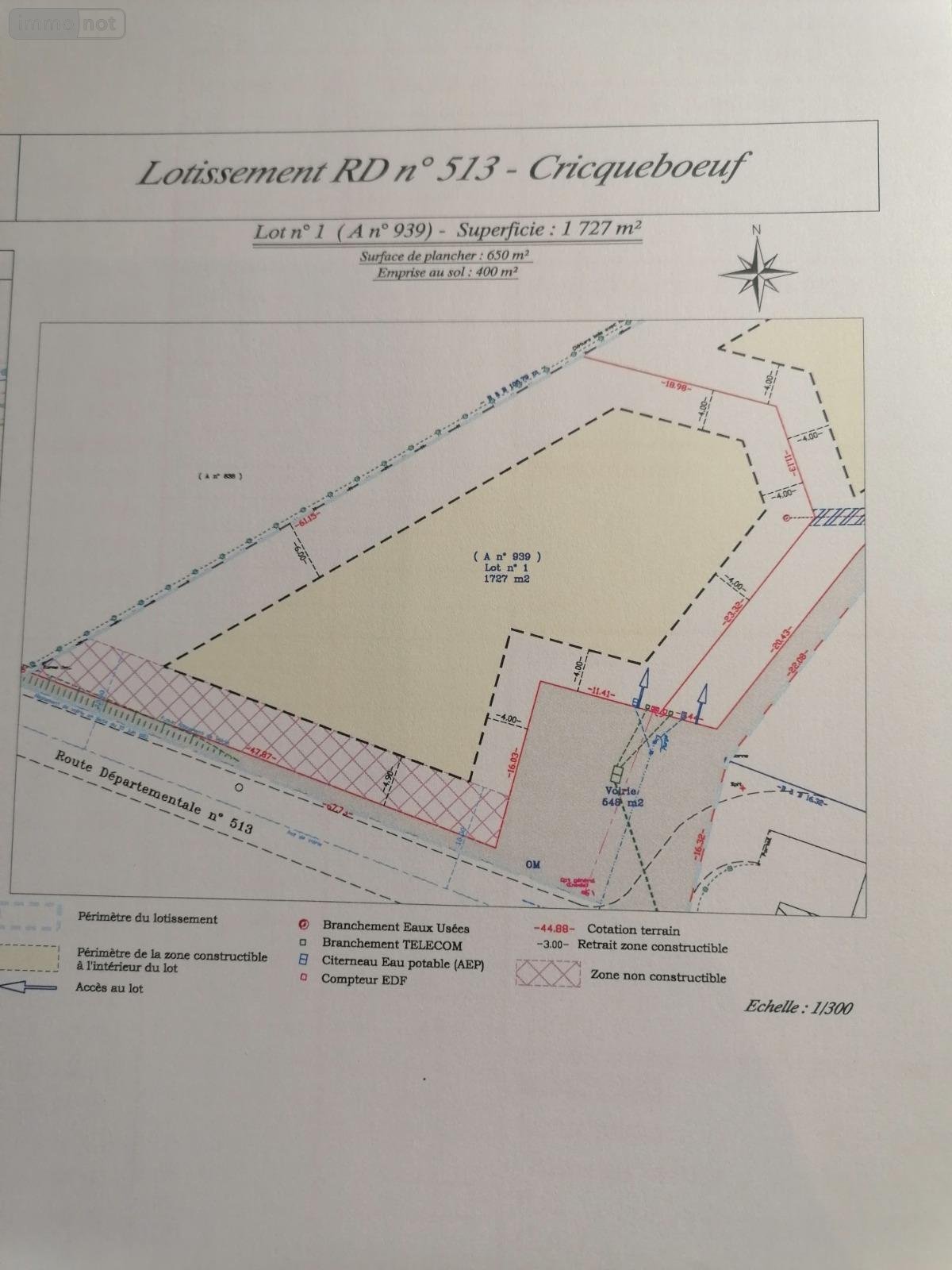 Terrain a batir a vendre Cricqueboeuf 14113 Calvados 1727 m2  199000 euros
