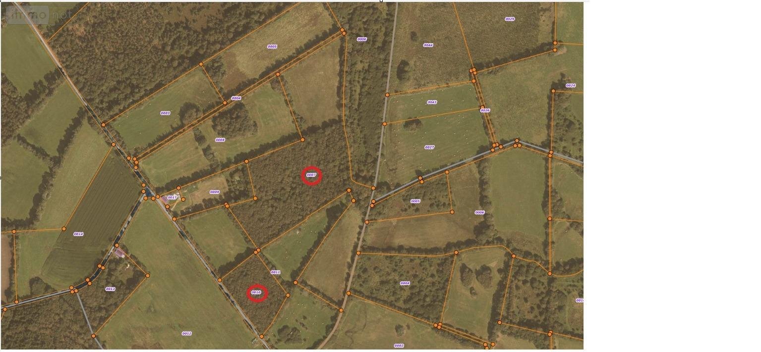 Terrains de loisirs bois etangs a vendre Langonnet 56630 Morbihan 82860 m2  37100 euros