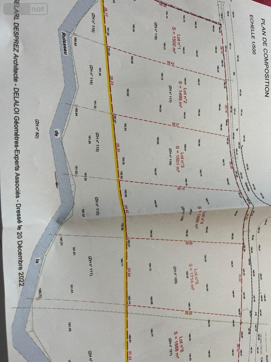 Terrain a batir a vendre Jandun 08430 Ardennes 1638 m2  42000 euros