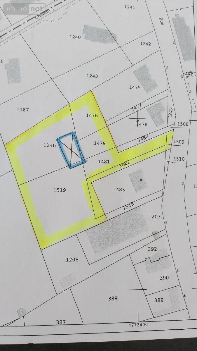 Terrain a batir a vendre Sains-du-Nord 59177 Nord 4004 m2  43000 euros