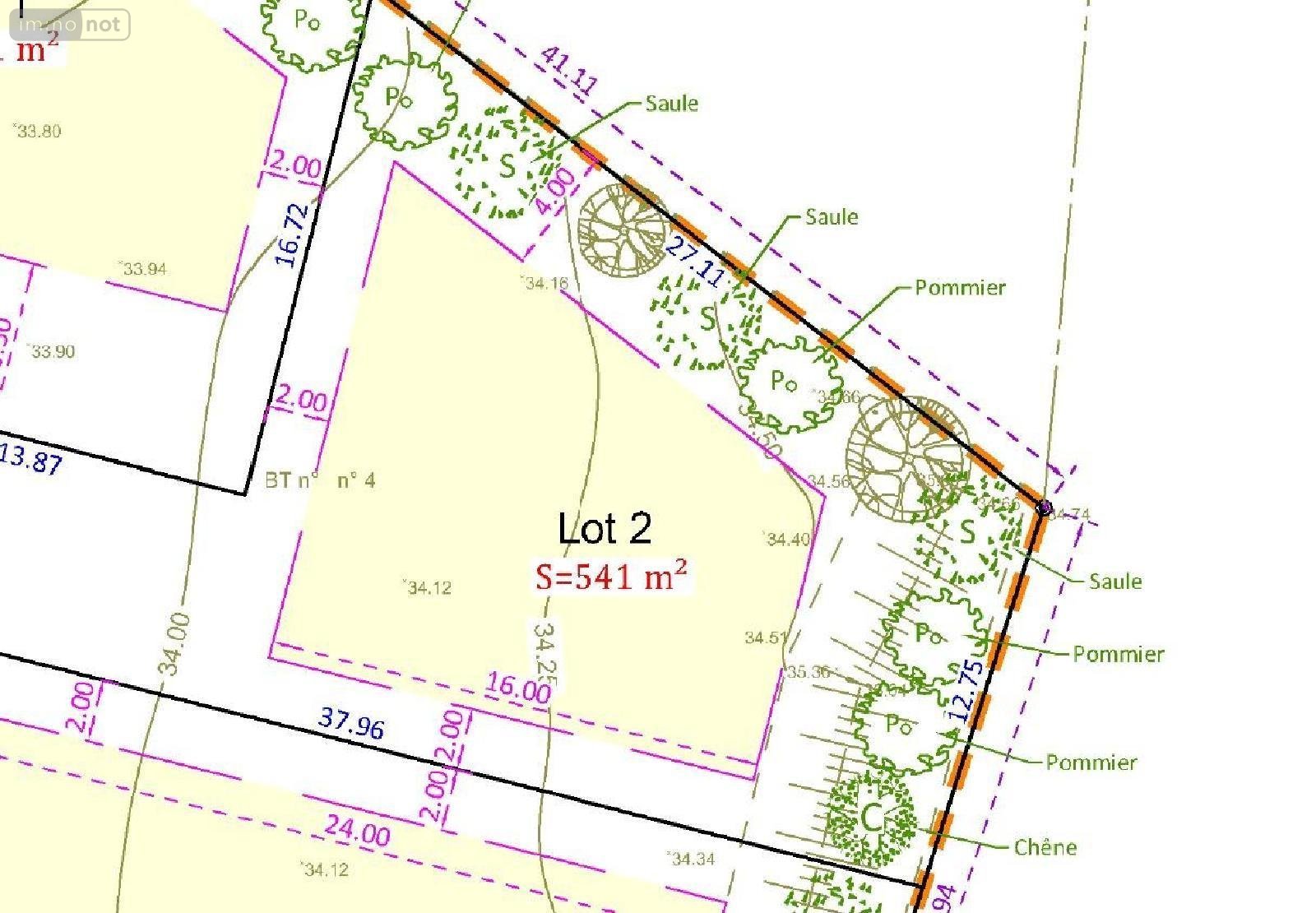 Terrain a batir a vendre Bruz 35170 Ille-et-Vilaine 541 m2  241744 euros