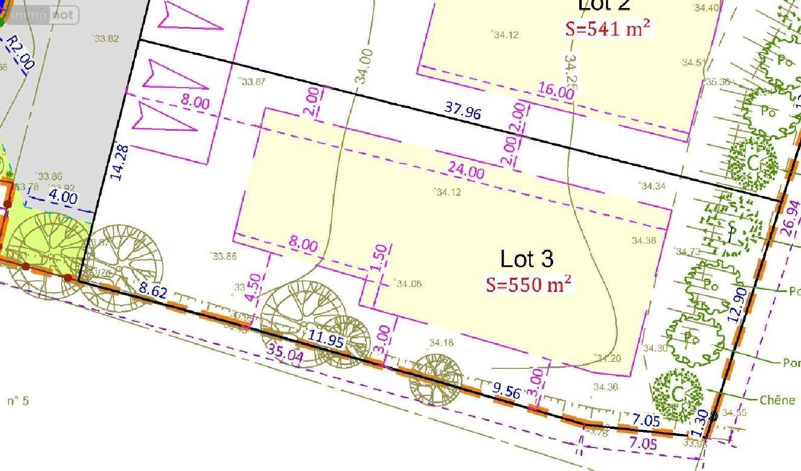Terrain a batir a vendre Bruz 35170 Ille-et-Vilaine 550 m2  291000 euros