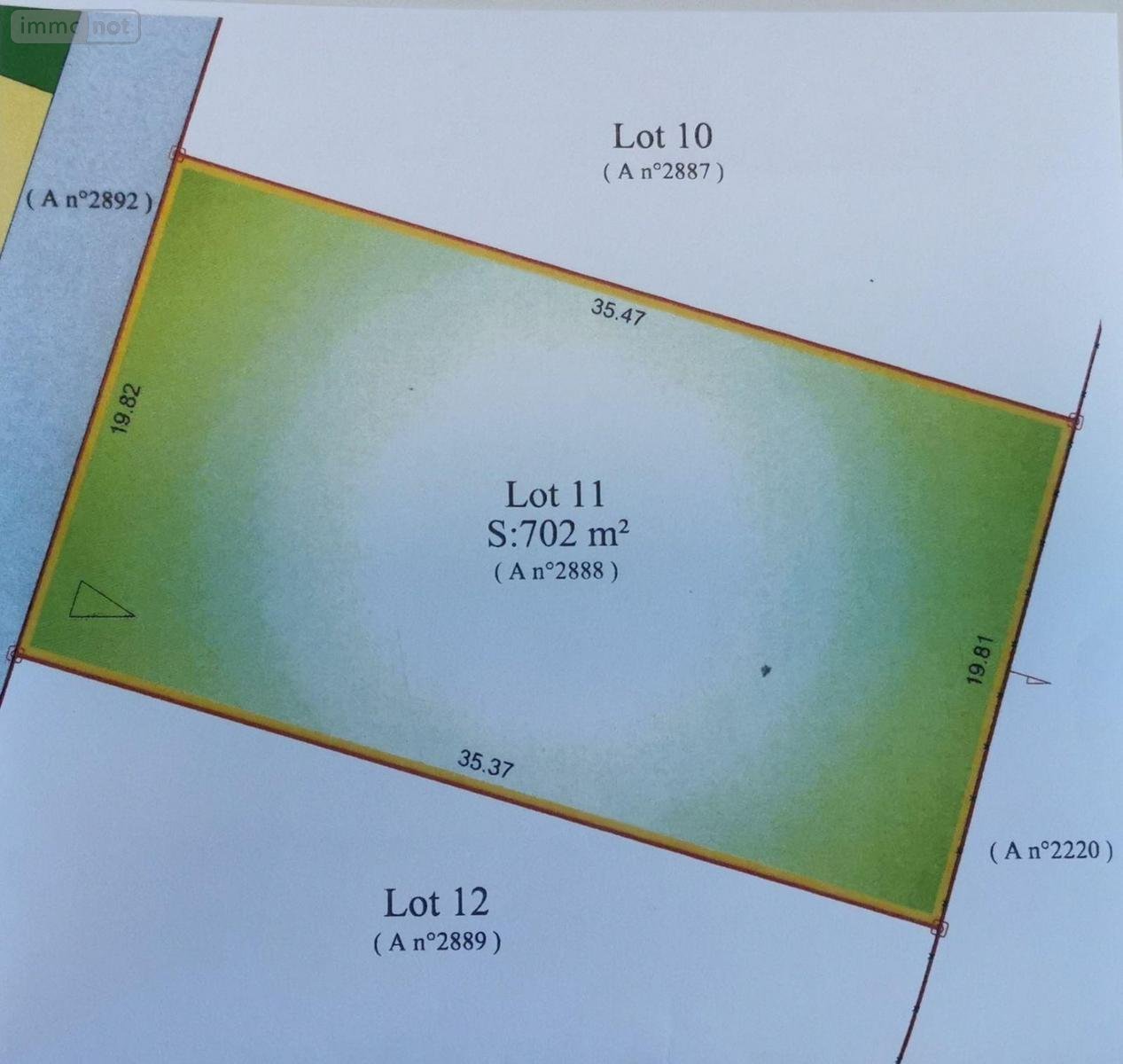 Terrain a batir a vendre Roaillan 33210 Gironde 702 m2  88000 euros