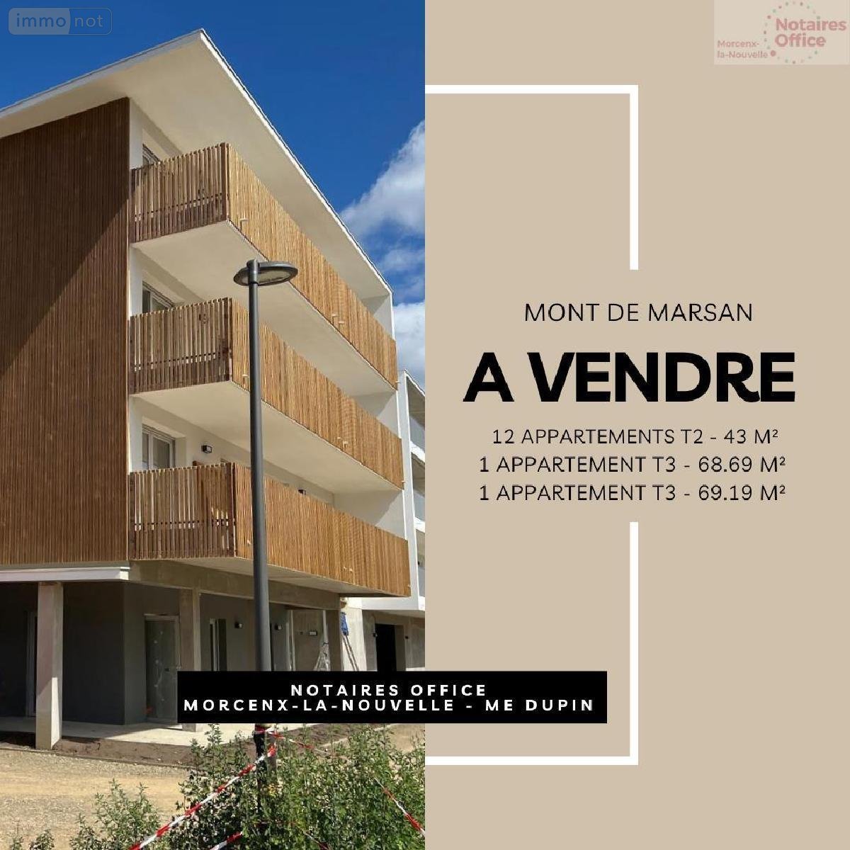Appartement a vendre Mont-de-Marsan 40000 Landes 43 m2 2 pièces 155820 euros