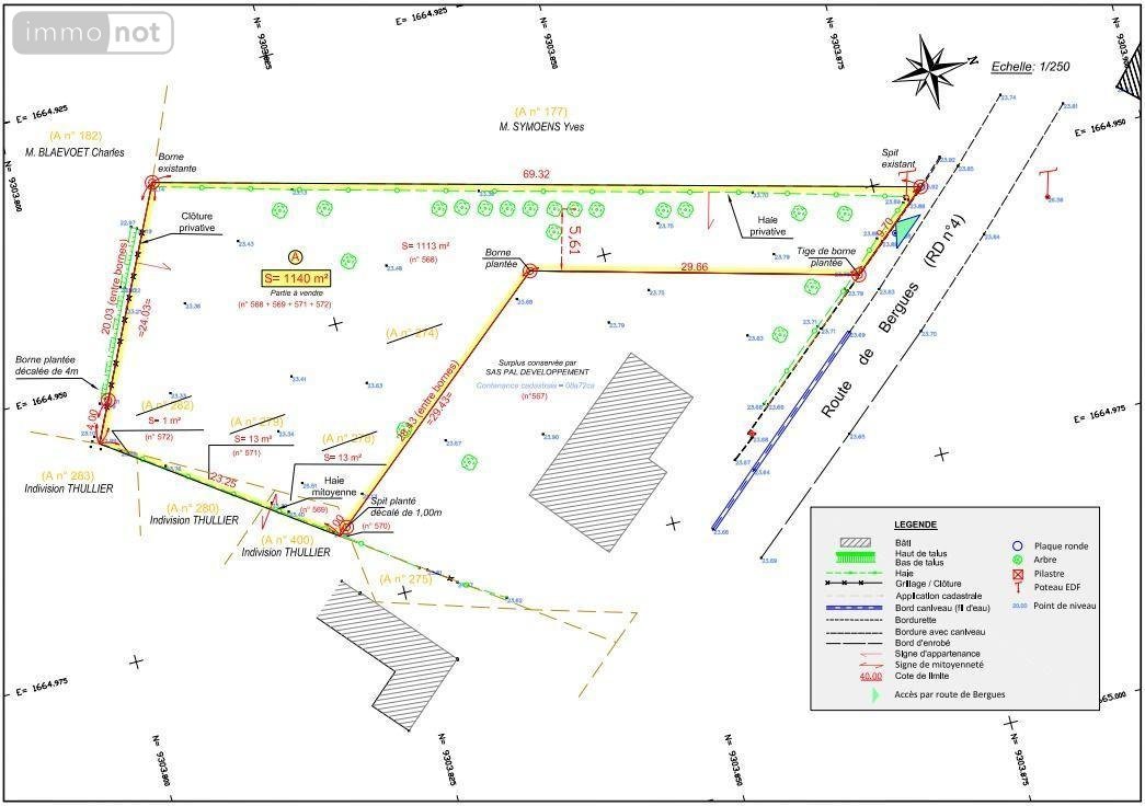 Terrain a batir a vendre West-Cappel 59380 Nord 1140 m2  75250 euros