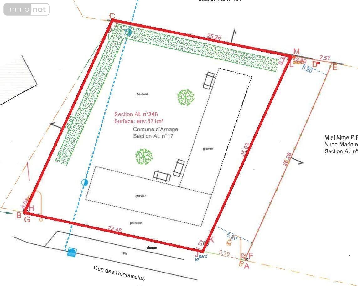 Terrain a batir a vendre Arnage 72230 Sarthe 571 m2  66150 euros