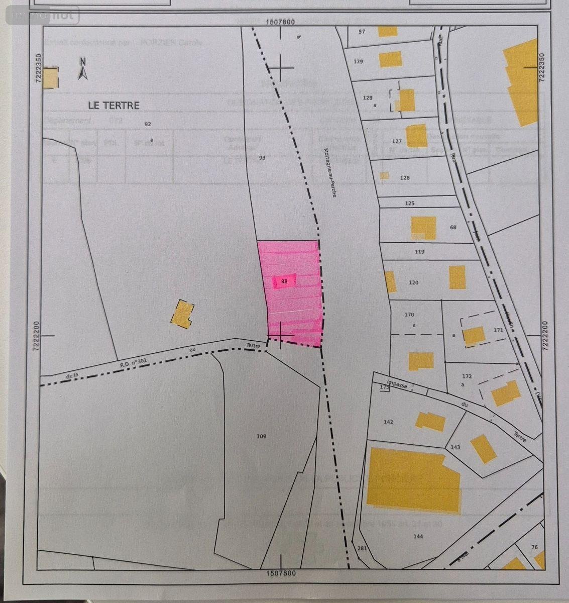 Terrains de loisirs bois etangs a vendre Bonnétable 72110 Sarthe 1882 m2  5000 euros