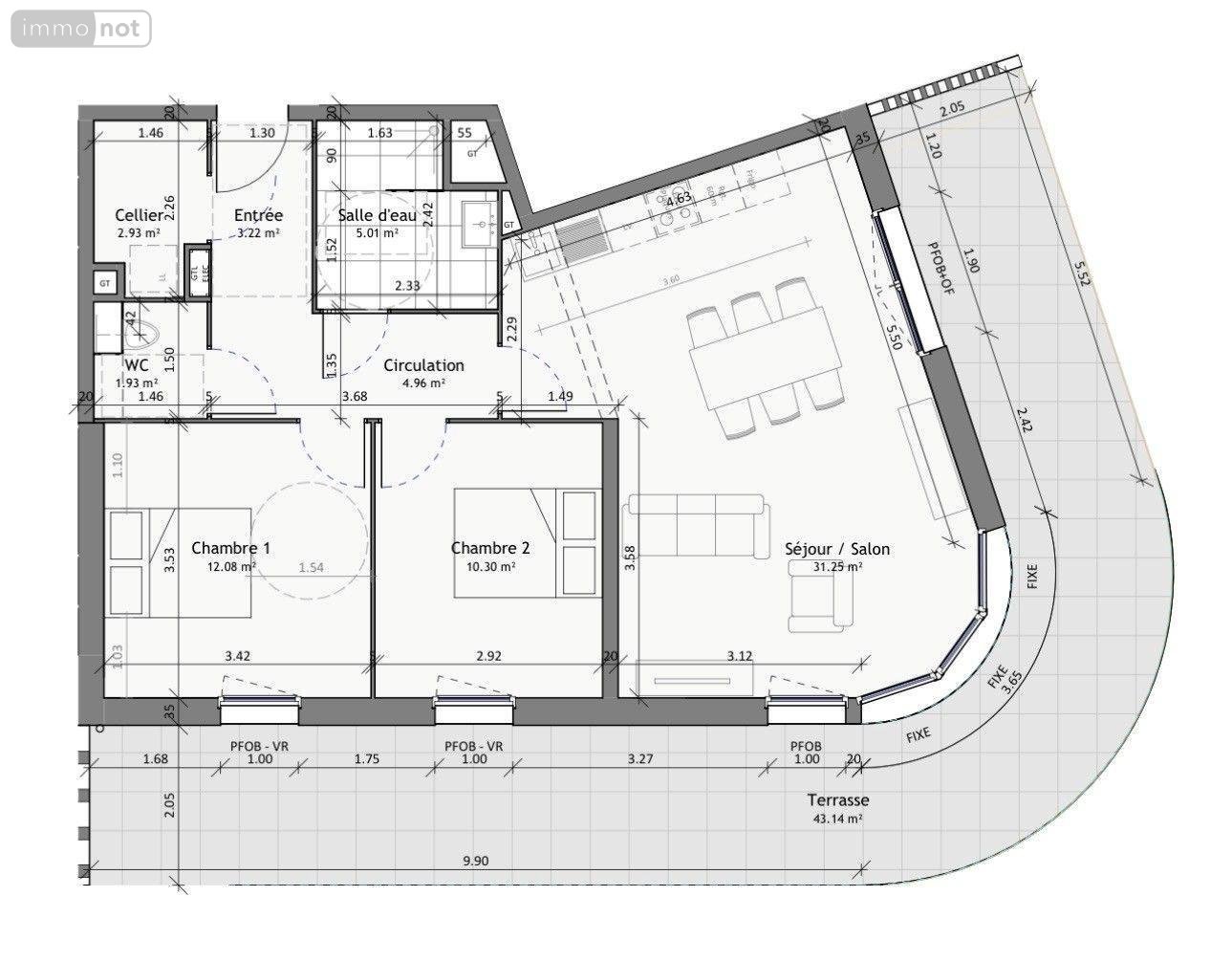 Appartement a vendre Gravelines 59820 Nord 71 m2 3 pièces