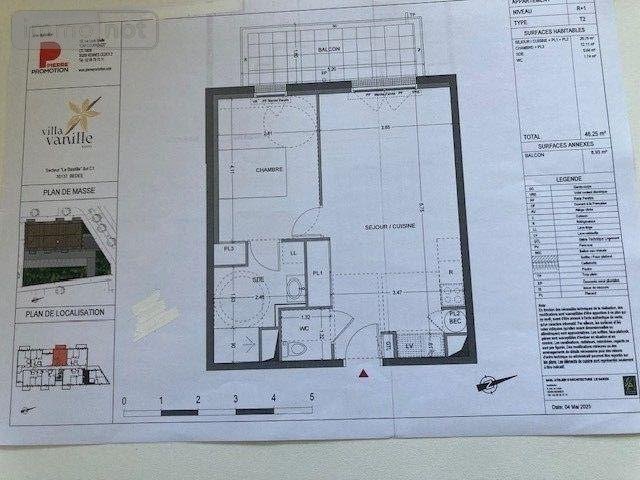 Location appartement Bédée 35137 Ille-et-Vilaine 46 m2 2 pièces 670 euros