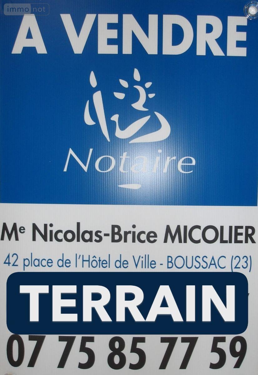 Terrain a batir a vendre Boussac 23600 Creuse 1082 m2  13200 euros