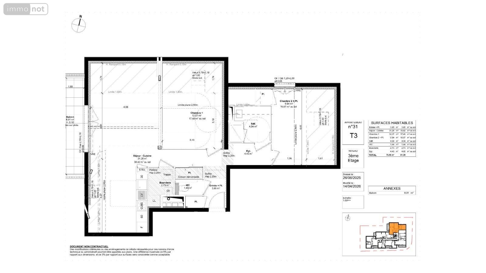 Appartement a vendre Saint-Malo 35400 Ille-et-Vilaine 70 m2 3 pièces 455000 euros
