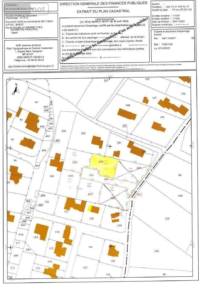 Terrain a batir a vendre Ploudalmézeau 29830 Finistère 485 m2  98679 euros