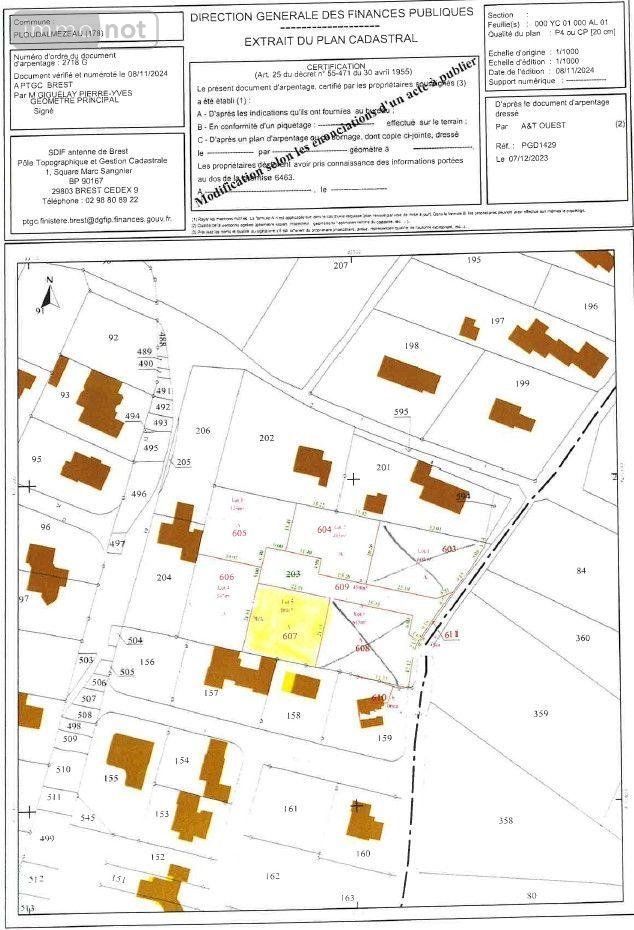 Terrain a batir a vendre Ploudalmézeau 29830 Finistère 501 m2  101901 euros