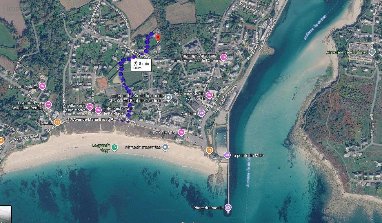 Terrain a batir a vendre Audierne 29770 Finistère 826 m2  64700 euros