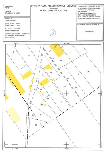 Terrain a batir a vendre Brancourt-le-Grand 02110 Aisne 1110 m2  37000 euros