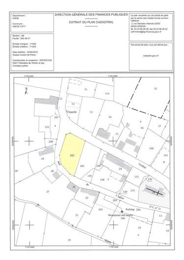Terrain a batir a vendre Wiège-Faty 02120 Aisne 965 m2  23000 euros