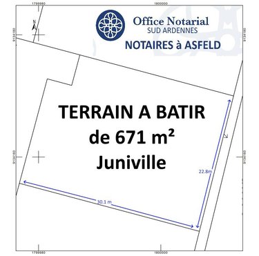 Terrain a batir a vendre Juniville 08310 Ardennes 671 m2  63400 euros
