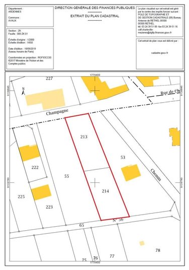 Terrain a batir a vendre Avaux 08190 Ardennes 1382 m2  53000 euros