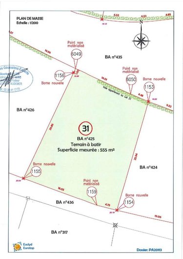 Terrain a batir a vendre Pont-Audemer 27500 Eure 555 m2  45123 euros