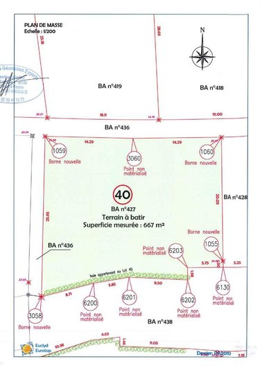 Terrain a batir a vendre Pont-Audemer 27500 Eure 667 m2  53810 euros