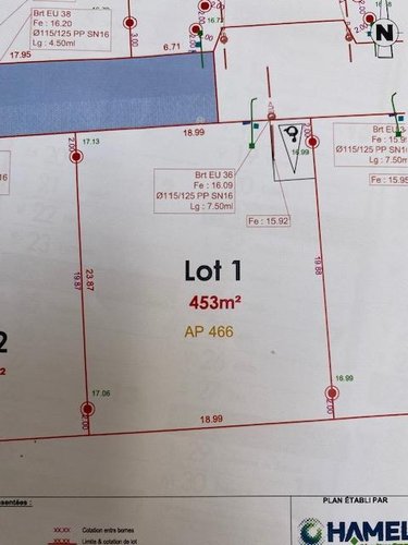 Terrain a batir a vendre Pont-l'Abbé 29120 Finistère 453 m2  88934 euros