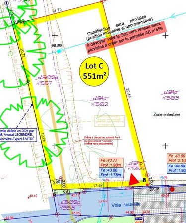 Terrain a batir a vendre Châteaubourg 35220 Ille-et-Vilaine 551 m2  145000 euros