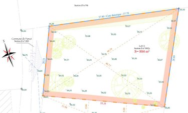 Terrain a batir a vendre Pancé 35320 Ille-et-Vilaine 884 m2  34000 euros