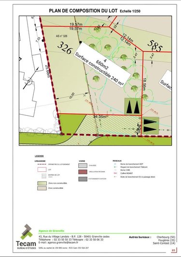 Terrain a batir a vendre Saint-Pair-sur-Mer 50380 Manche 649 m2  227594 euros