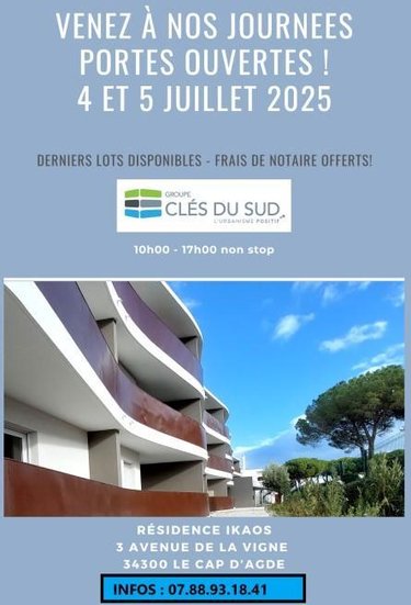 Appartement a vendre Agde 34300 Hérault 33 m2 2 pièces 195000 euros