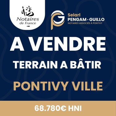 Terrain a batir a vendre Pontivy 56300 Morbihan 452 m2  68780 euros