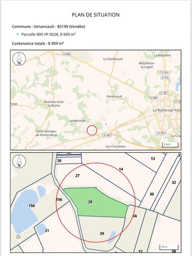 Terrains de loisirs bois etangs a vendre Venansault 85190 Vendée 8909 m2  8800 euros
