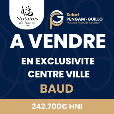 Maison a vendre Baud 56150 Morbihan 76 m2 4 pièces 242700 euros