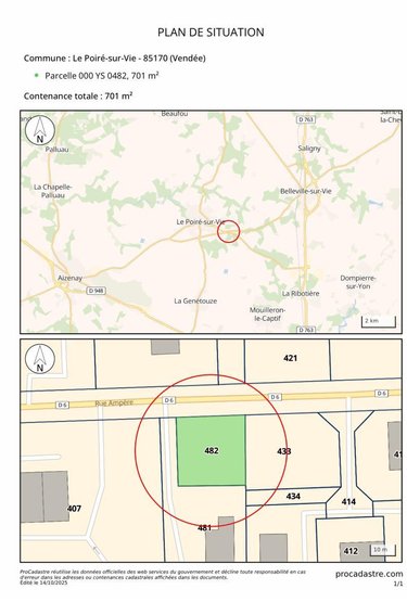 Terrain a batir a vendre Le Poiré-sur-Vie 85170 Vendée 701 m2  32100 euros